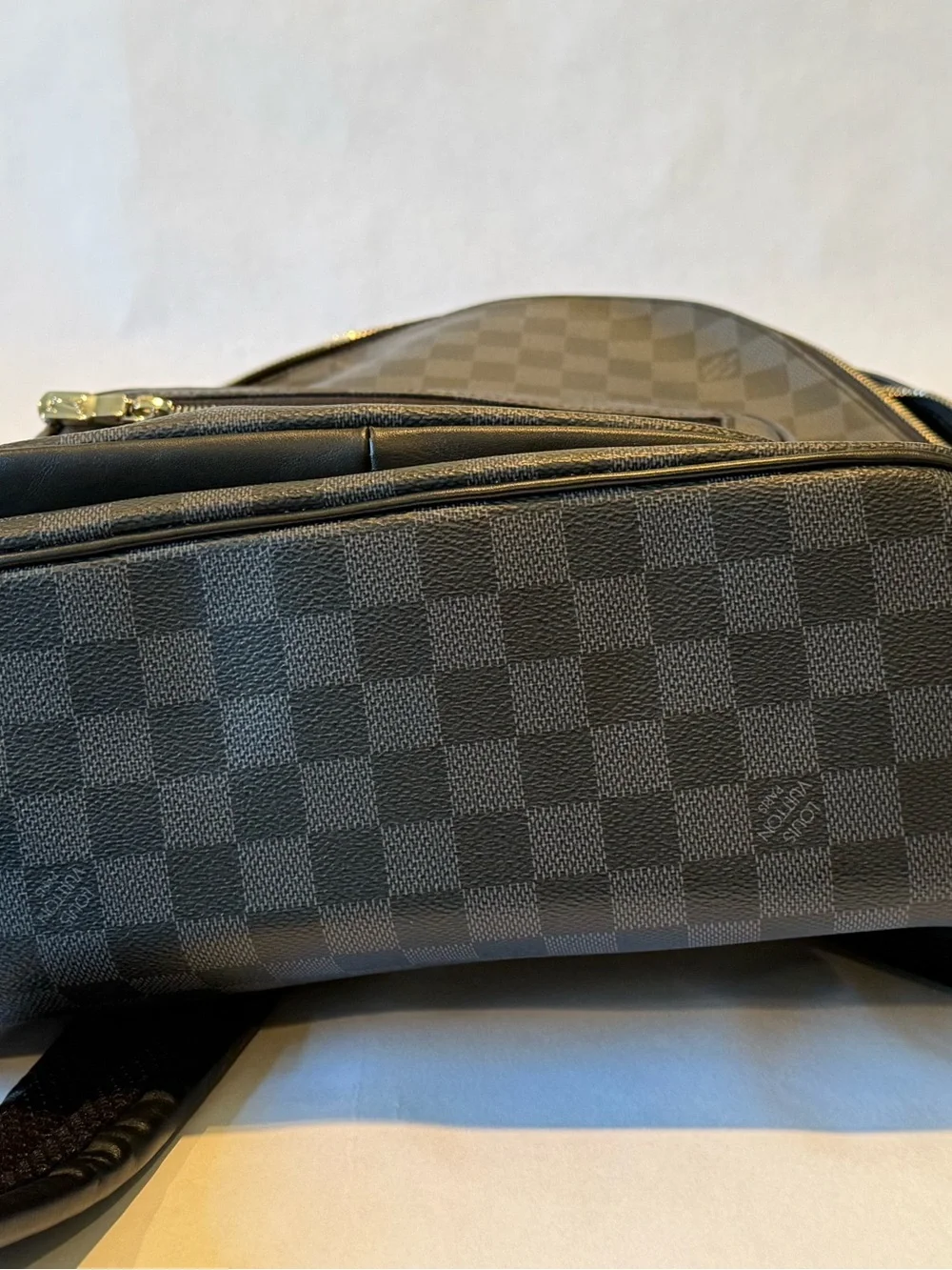 Louis Vuitton Black Damier Graphite Backpack with Front Zip Pocket